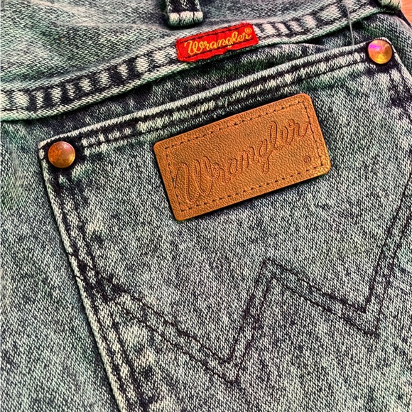 Vintage Wrangler Teal Acid Wash Jeans size 7 L 34 - Picture 5 of 8